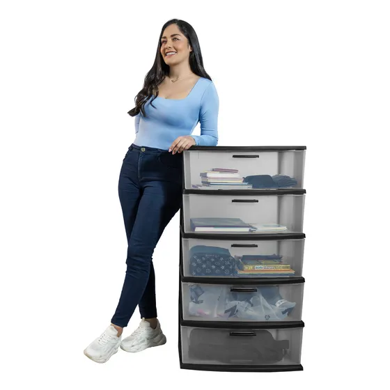 Comoda Cajonero Organizador 5 Niveles Eclypse Marca Mq Color Negro