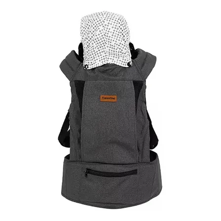 Mochila Porta Bebe Carestino Capucha 3 En 1 Gris Oscuro