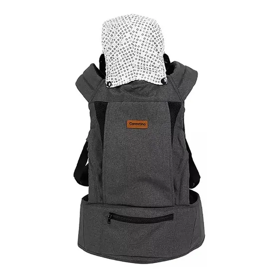 Mochila Porta Bebe Carestino Capucha 3 En 1 Gris Oscuro