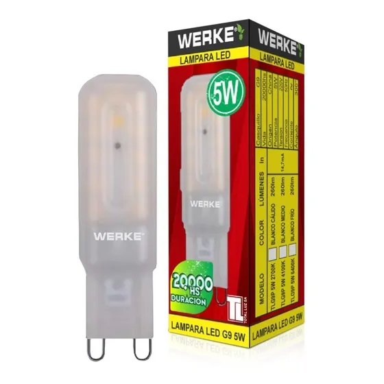 Lampara Led G9 5w Luz Cálida -werke- Color de la luz Blanco