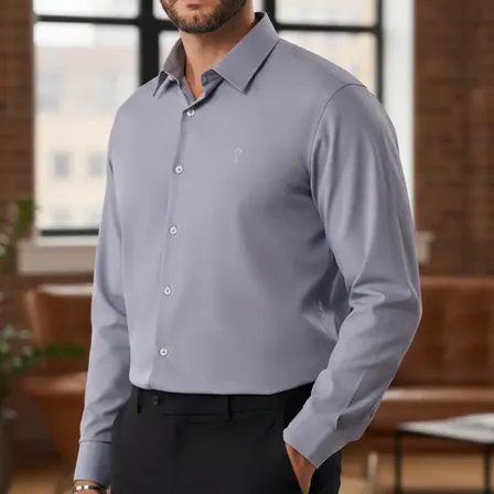 Camisa Social Pioner Fibra De Bambu Slim Fit Arrow - Cinza