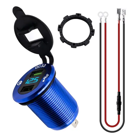 Toma De Corriente Usb De 12 V De Carga Rápida 3.0 Dual Usb