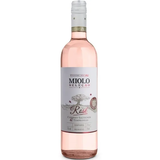 Vinho Brasileiro Rosé Seco Miolo Seleção Carbenet Sauvignon Tempranillo Campanha Garrafa 750ml