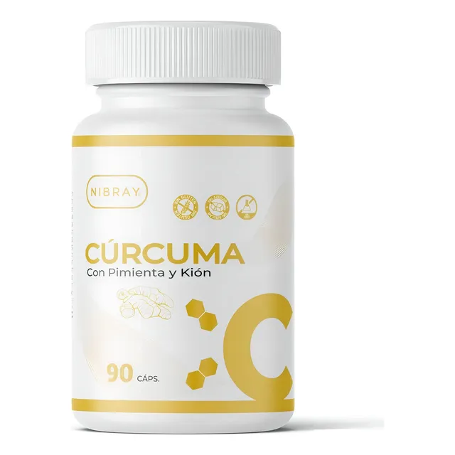 Curcuma Con Pimienta Negra Y Kion 90 Capsulas Nibray Sabor Sin Sabor