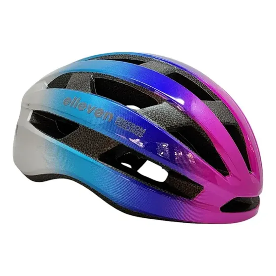 Capacete Ciclismo Elleven Inmold Adulto Cinza Azul Rosa 53-57 MTB