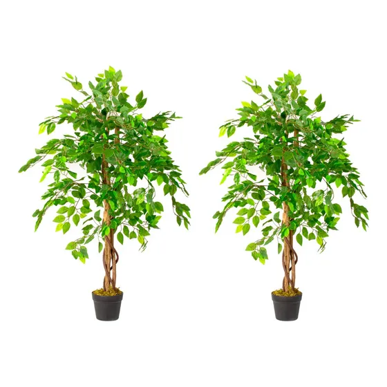 2 X 1 Plantas Artificiales Baratas Ficus 120 Cm Arbusto Real
