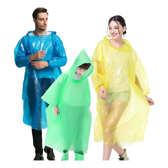 Poncho Familiar Para Adulto Niño Emergencia Desechabl Cordon