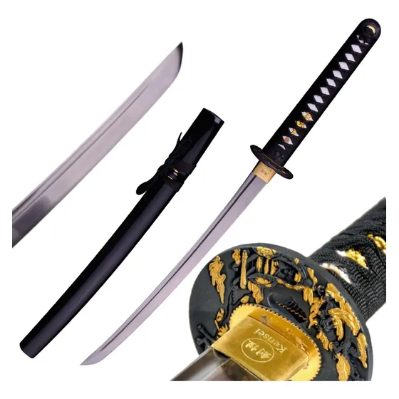 Katana Wakizashi Kensei Aohige Espada Full Tang Afiado