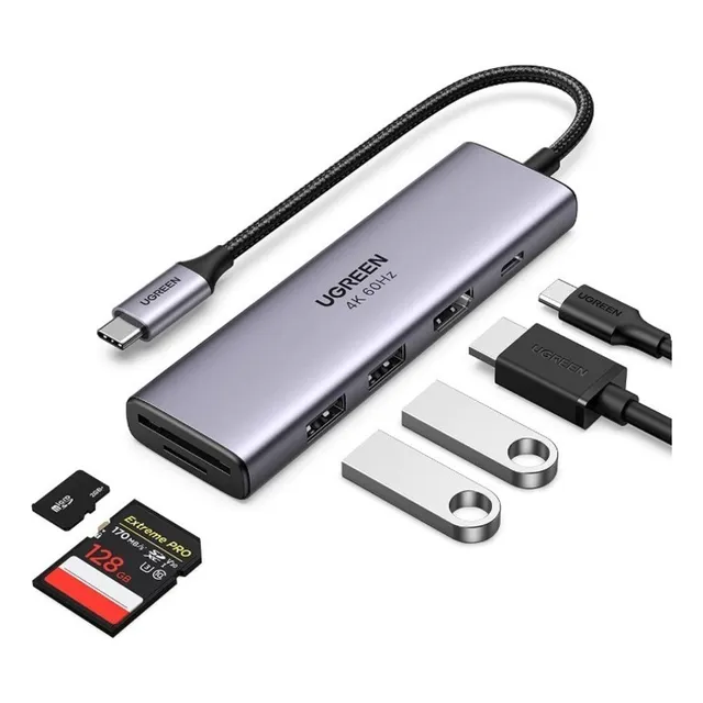 Hub Usb-c 6 En 1 Ugreen 2 Usb-a, 1 Usb-c, Hdmi 4k/30hz Sd