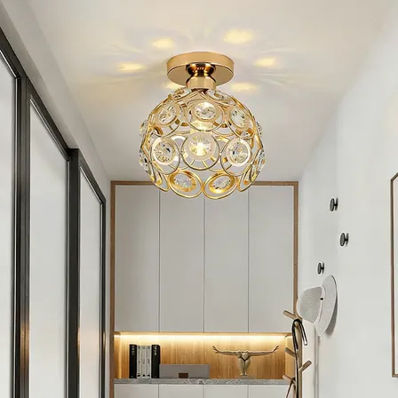 Luminária De Teto Plafon Nyabajur Led Moderna Acrílico E27 127/220v Dourado