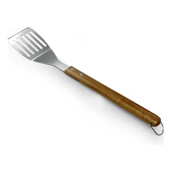 Espatula Perforada 45cm Acero Inox Mango Madera