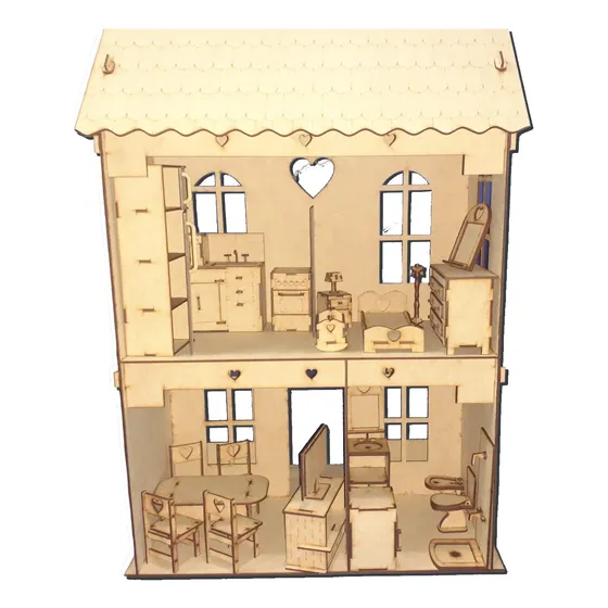 Casita Para Barbie En Fibrofacil De 59 X 38 X 82 Cm