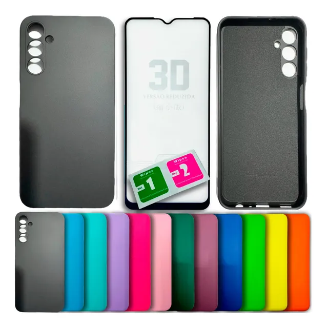 Película 3d + Capa Silicone Impacto Para Galaxy M15 5g M156b