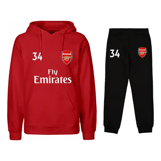 Conjunto Deportivo Xhaka, Odegaar, Rice / Canguro + Pantalon Rojo Lisa 8 Xhaka