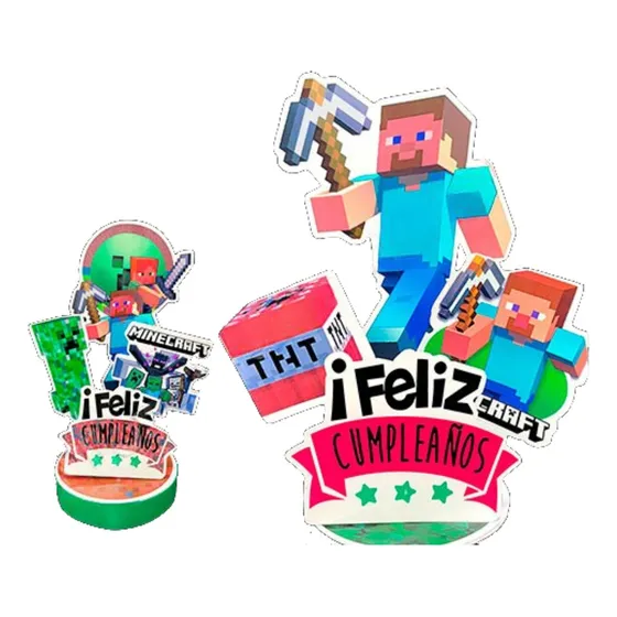 Adorno Con Base Feliz Cumpleaños Varios Personajes X1u