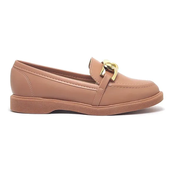 Mocassim Casual Feminino Sem Fechamento Salto Baixo Moleca