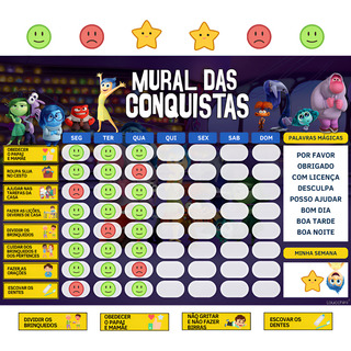 Quadro Rotina Diária E Tarefas Infantil Tema Divertidamente Quadro Rotina Diária E Tarefas Infantil Tema Divertidamente