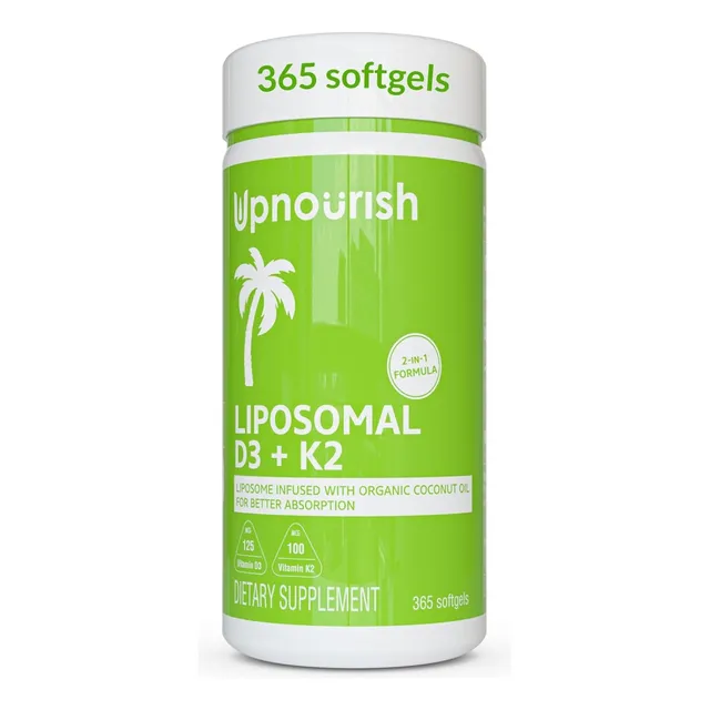 Vitamina D3 Y K2 Mk7 5000ui Liposomal 365 Capsulas Upnourish Natural