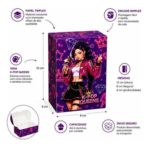 10 Caixas Lembrancinha Kpop Coreano Menina Festa Decoração