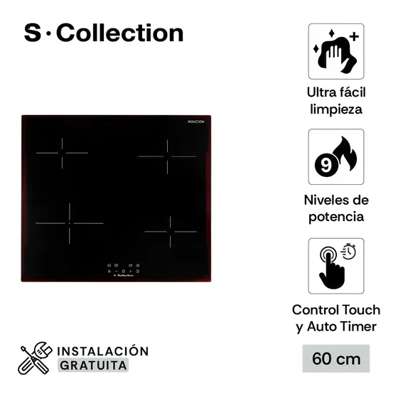 Encimera Inducción S-collection 60cm Panel Touch Y Display Negro | MercadoLibre