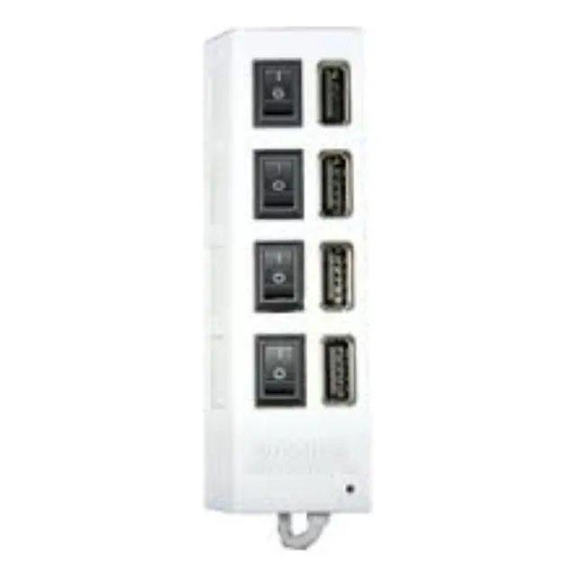 Hub Usb 4 Multi Puertos Usb 2.0 Notebook Pc Cqt-h010 Color Blanco