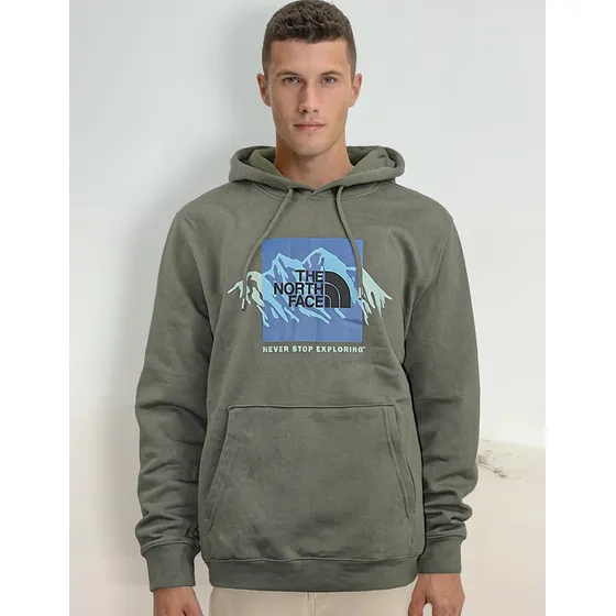 Poleron De Hombre The North Face New Taupe Grphic Green Nf0a822o21l