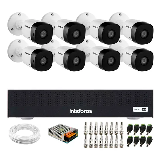 8 Câmeras Vhd 1230 Bullet Infravermelho 30m, Dvr Mhdx 3108-c