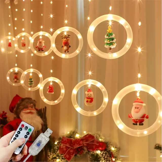 Cortina De Luces Navideñas Con Control Remoto