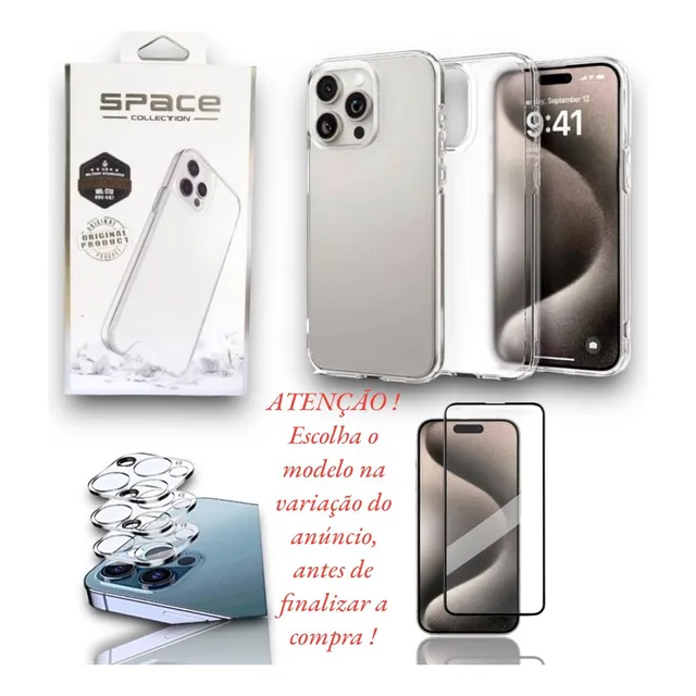 Capinha Para iPhone 16 16plus 16pro 16promax + Kit Películas