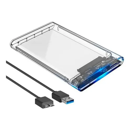 Case para HD Slim Externo Exbom Usb 3.0 Computador Ssd Hdd Sata 2.5 Notebook PC PS4 Transparente