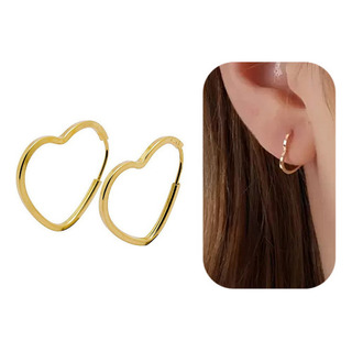 Brinco Bebê Argola Coração Ouro 18k750 Segundo Furo Brinco Bebê Argola Coração Ouro 18k750 Segundo Furo
