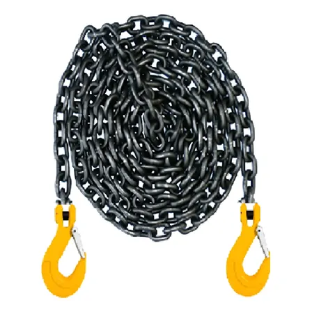 Corrente 1/2  5mts +2x Gancho Clevis C/ Trava Carga 5,3ton Preto