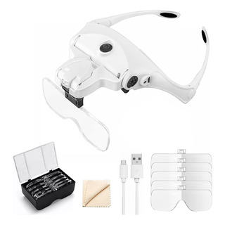 Lentes Lupa Luz Led Usb Recargable Para Trabajo De Joyería Lentes Lupa Luz Led Usb Recargable Para Trabajo De Joyería