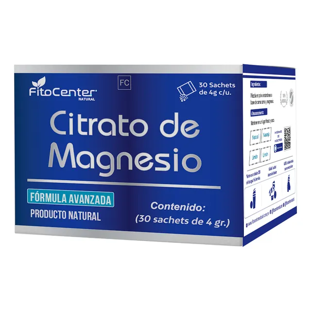 Citrato De Magnesio Fitocenter Natural 30 Sachets 120g