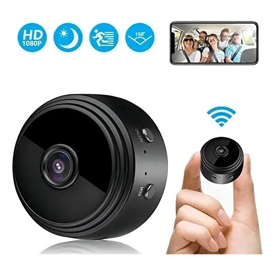 Mini cámara de seguridad espía A9 inalámbrica HD 1080p 128 GB con tarjeta de color negro