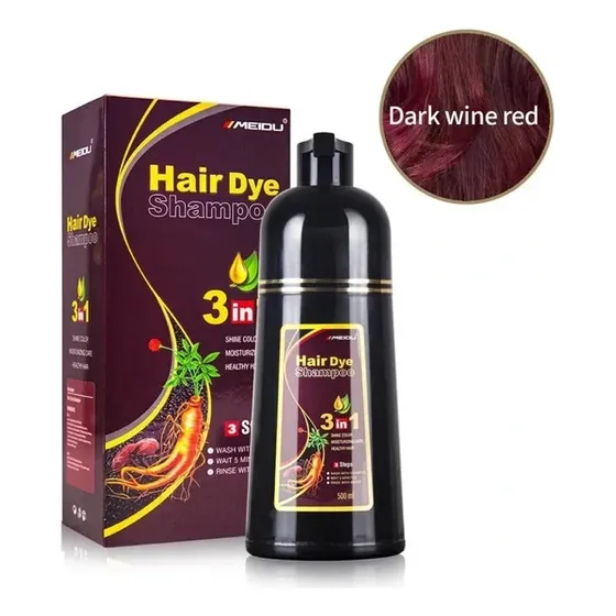 Meidu Shampoo Tinte Para Cabello 100% Natural Cubre Canas