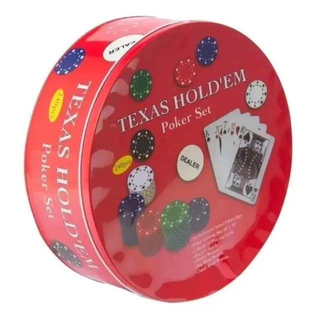 Set Juego Poker Texas Profesional 240 Fichas Barajas Holdem