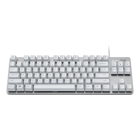 Teclado gamer Logitech K835 TKL QWERTY GX Blue inglês US cor branco