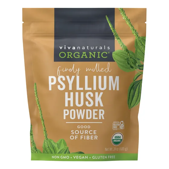 Suplemento De Fibra Viva Naturals Organic Psyllium Husk 680g