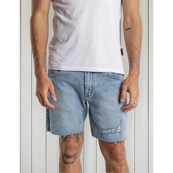 Bermuda Rusty Rocco Slim Fit Con Roturas Hombre