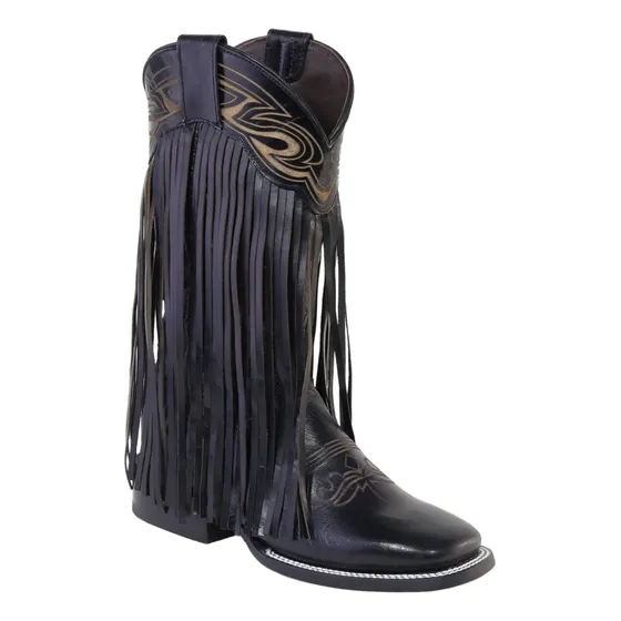 Botas Vaqueras Para Dama Silverton Chloe Fringe Piel Genuina