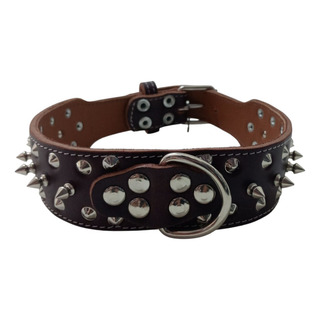 Collar De Vaqueta Con Picos Y Estoperoles Para Perro Grandes Collar De Vaqueta Con Picos Y Estoperoles Para Perro Grandes