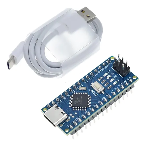 Placa Nano Atmega328 Ch340 Compativel Com Arduino V3 Usb C