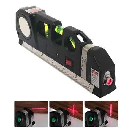 Nivel Nivelador A Laser 8m Alta Precisao Com Trena E Regua Metal Show Modelo Lv03