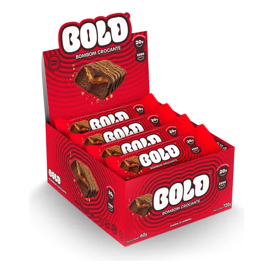 Caixa De Barra Proteica Bombom Crocante 12unid - Bold Snacks