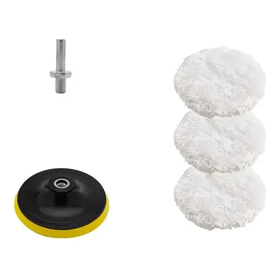  Kit Pomos Felpa Polichar Brillar Taladro 5 Pcs 4 Pulgadas