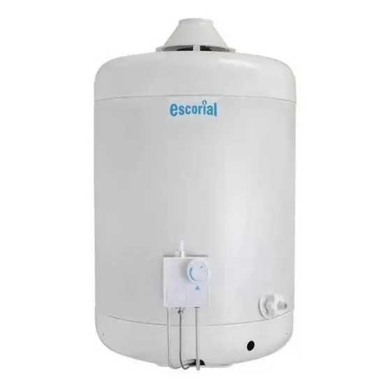 Termotanque Escorial 45 Lts Multigas Carga Superior Color Blanco