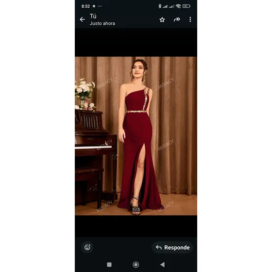 Vestido De Fiesta Vino Tinto