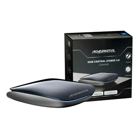 Hub Zigbee Cabeado Central Inteligente Novadigital HNZ-CB com Porta Cabo de Rede Lan RJ-45 Automação Tuya e Smart Life Preto