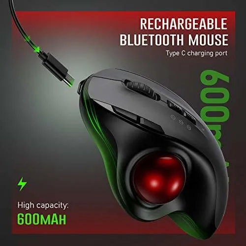 Raton Bluetooth Trackball 2.4g Usb Inalambrico Puerto 3 Ht
